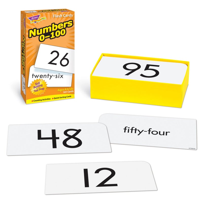 Trend Enterprises: Numbers 0-100 Skill Drill Flash Cards, Numerals and Number Words, Exciting Way for Everyone to Learn, Great for Skill Building and Test Prep, 101 Cards Included, Ages 4 and Up - Image 3